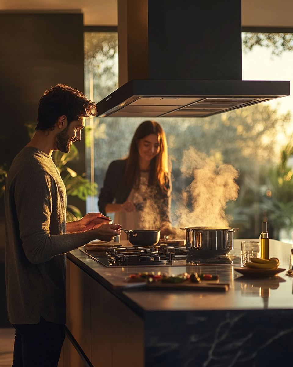 Serene kitchen lifestyle photograph with clean air