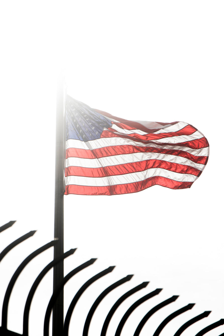 American Flag In Sun