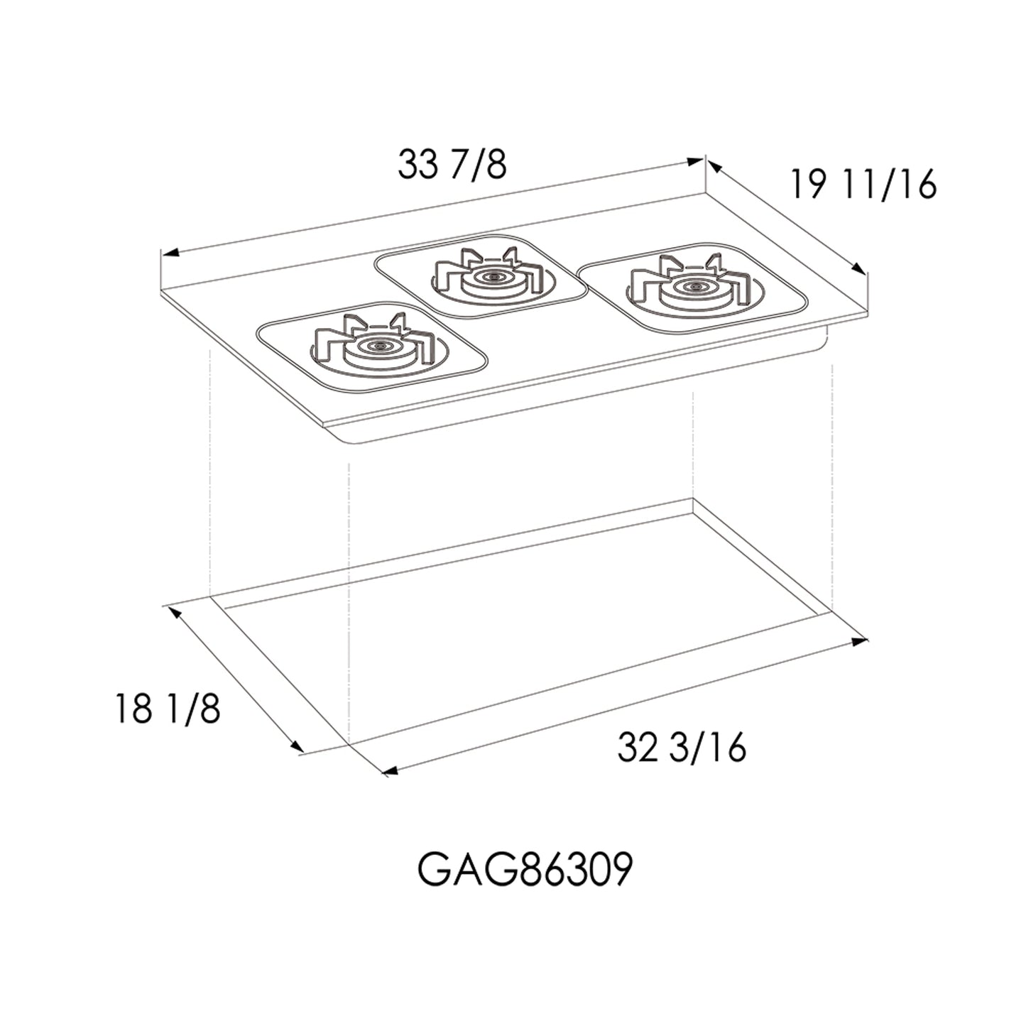 34" Gas Cooktop | GAG86309 - FOTILE